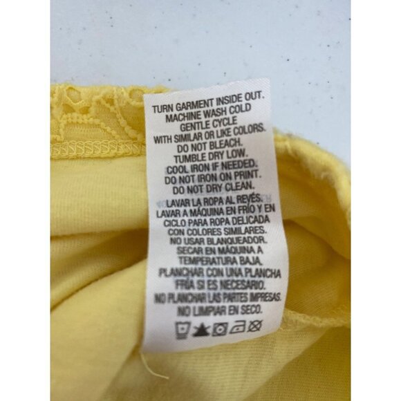 Basic Editions Green yellowFloral Lace Front Crew Neck‎ Short Sleeve Top Size XL - Picture 7 of 7